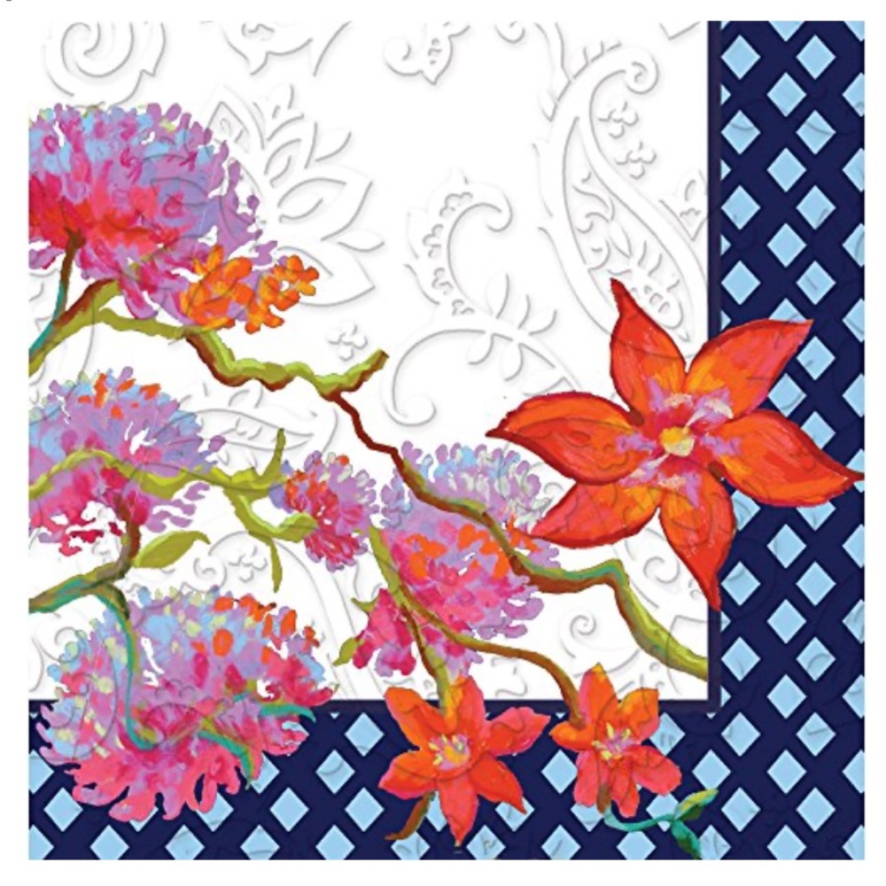 Cypress Home Orient Embossed Paper Cocktail Napkin, 20 ct